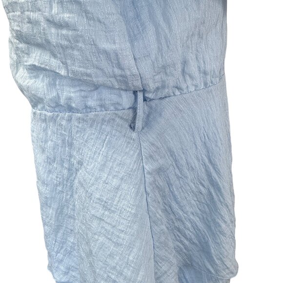 Zara Dress Womens L Blue Viscose Tiered Long Sleeve Mini - Picture 4 of 9